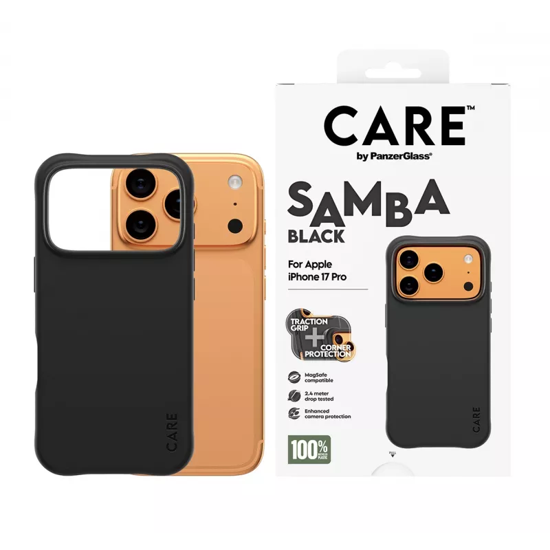 Puzdro PanzerGlass CARE by Fashionable Case Samba Black w. MagSafe iPhone 17 Pro