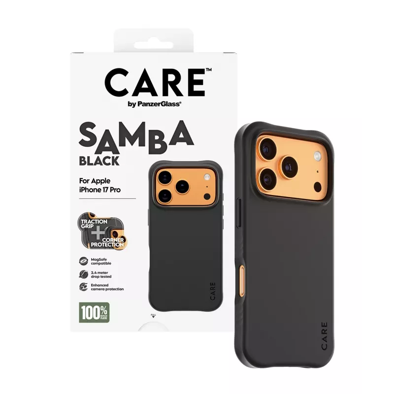 Puzdro PanzerGlass CARE by Fashionable Case Samba Black w. MagSafe iPhone 17 Pro