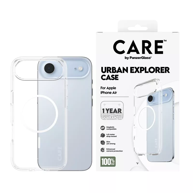 Puzdro PanzerGlass CARE by Flagship Case Transparent Urban Explorer White MagSafe iPhone 17 Air