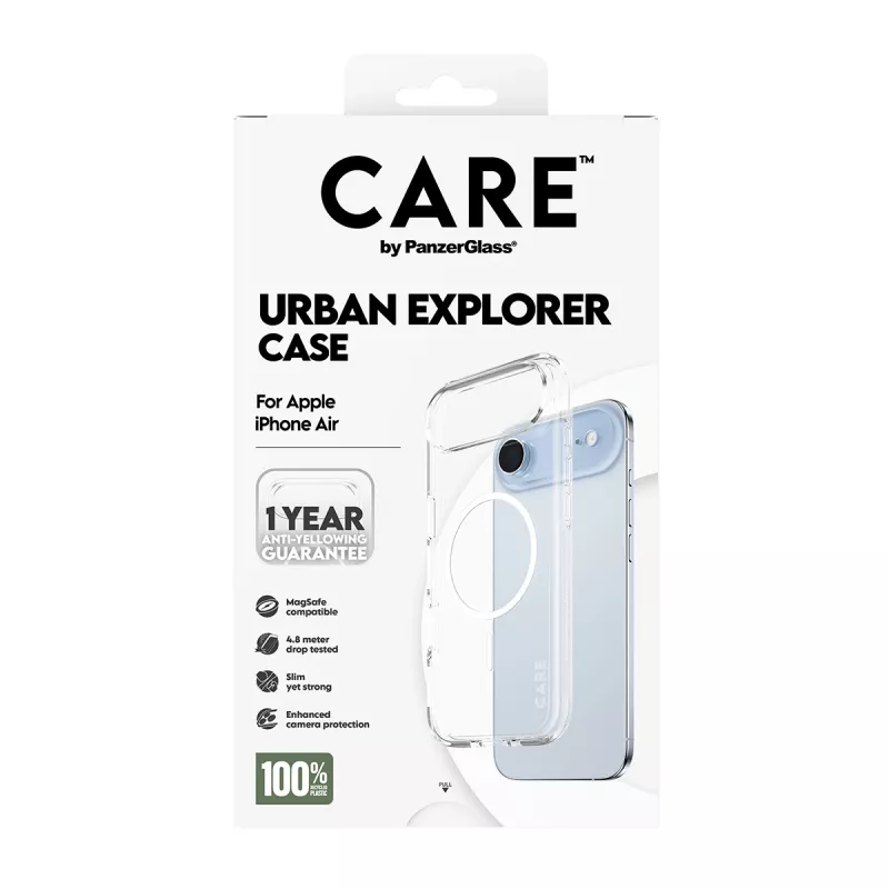 Puzdro PanzerGlass CARE by Flagship Case Transparent Urban Explorer White MagSafe iPhone 17 Air
