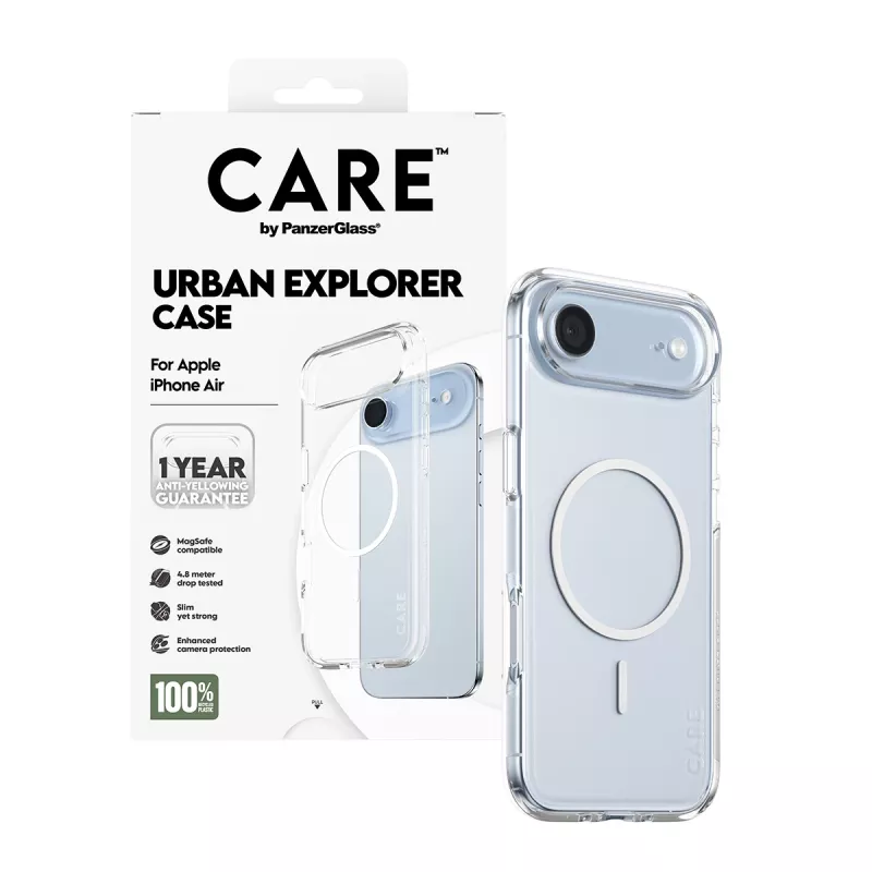 Puzdro PanzerGlass CARE by Flagship Case Transparent Urban Explorer White MagSafe iPhone 17 Air