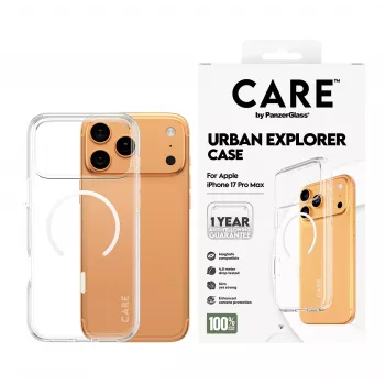 Puzdro PanzerGlass CARE by Flagship Case Transparent Urban Explorer White MagSafe iPhone 17 Pro Max