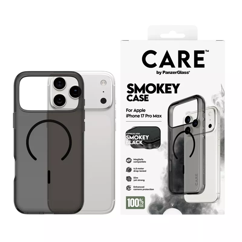 PanzerGlass CARE™ by ® Urban Explorer Case Smokey s čiernou MagSafe iPhone 17 Pro Max