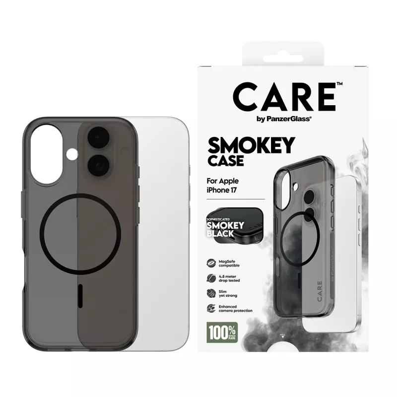 PanzerGlass CARE™ by ® Urban Explorer Case Smokey s čiernou MagSafe iPhone 17