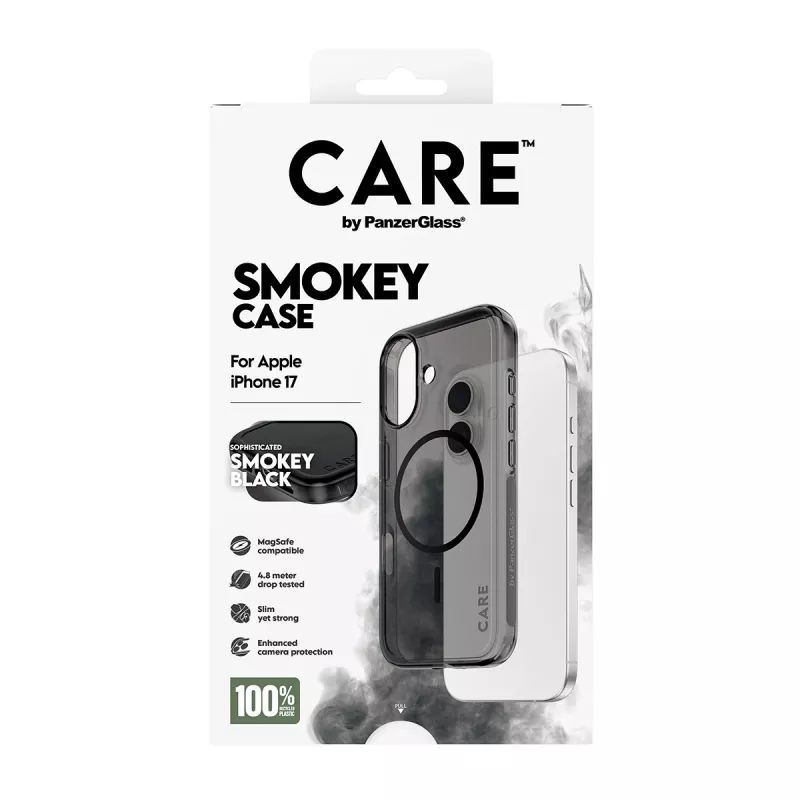 PanzerGlass CARE™ by ® Urban Explorer Case Smokey s čiernou MagSafe iPhone 17
