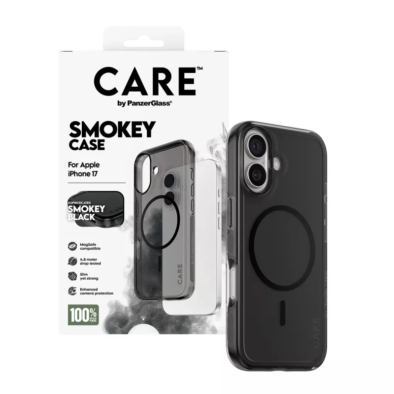 PanzerGlass CARE™ by ® Urban Explorer Case Smokey s čiernou MagSafe iPhone 17