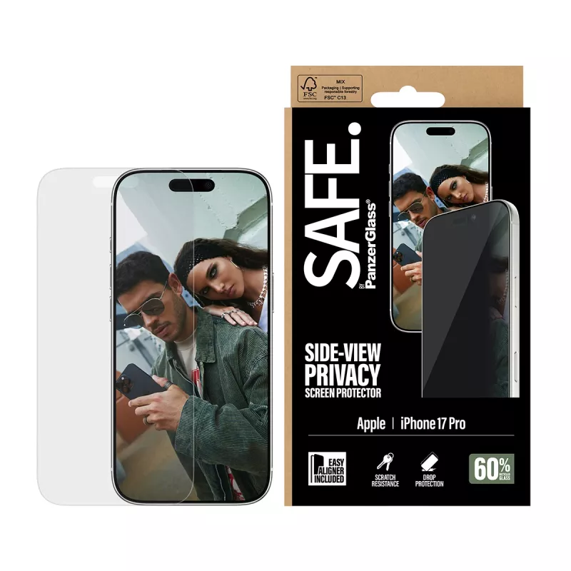 PanzerGlass SAFE. by ® 2-way ochrana súkromia displeja iPhone 17 Pro | Ultra-Wide Fit s EasyAligner