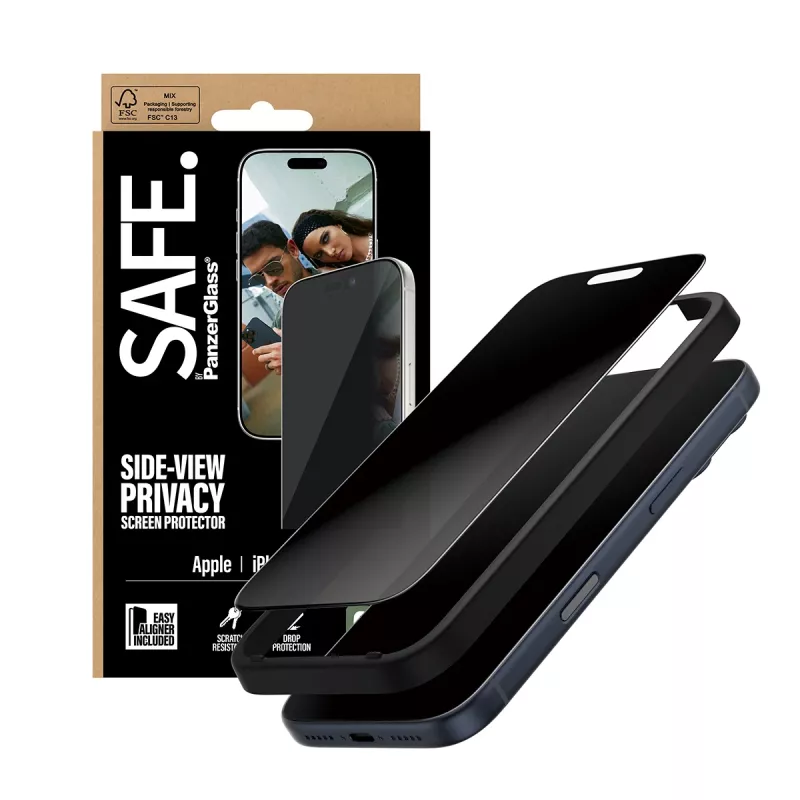 PanzerGlass SAFE. by ® 2-way ochrana súkromia displeja iPhone 17 Pro | Ultra-Wide Fit s EasyAligner