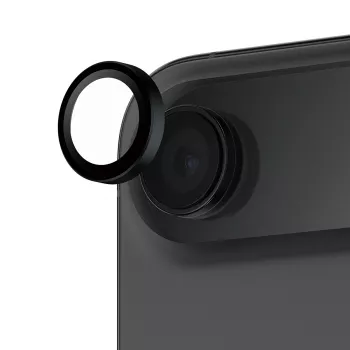 Ochrana šošovky fotoaparátu PanzerGlass Hoops pre iPhone Air — tvrdené sklo, čierne, odolné proti poškriabaniu a nárazom