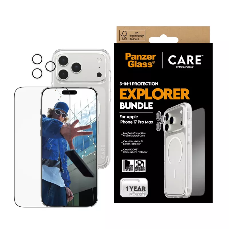 PanzerGlass ® | CARE by ® Flagship 3-in-1 Urban Explorer sada iPhone 17 Pro Max