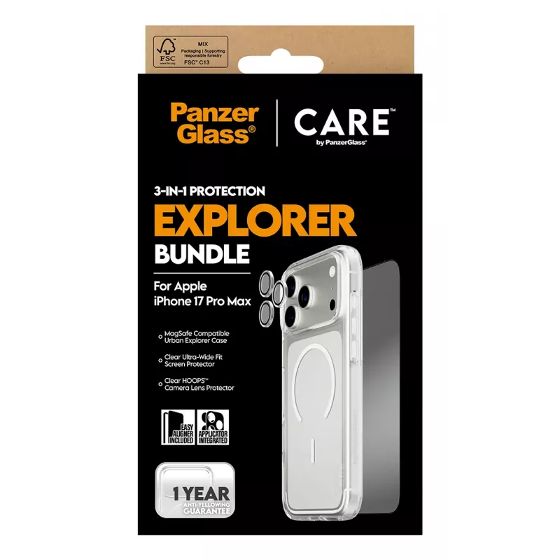 PanzerGlass ® | CARE by ® Flagship 3-in-1 Urban Explorer sada iPhone 17 Pro Max