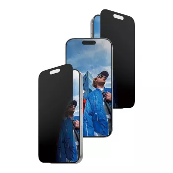 Ochranná fólia displeja proti videniu PanzerGlass pre iPhone 17 / iPhone 16 Pro — Ultra-Wide Fit, tvrdené sklo + PET, FASTFIT