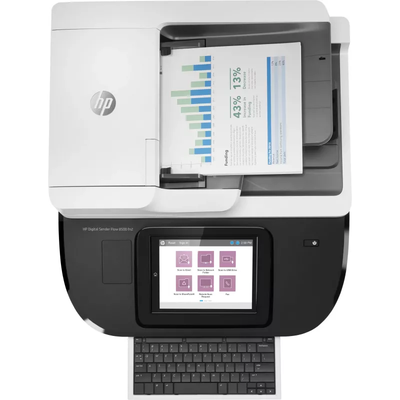 HP Flow 8500 fn2 Skener s plochým sklom a ADF 600 x 600 DPI