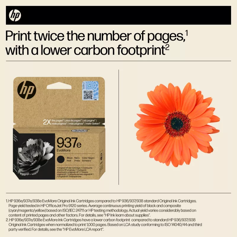 HP 937e EvoMore čierna originálna atramentová kazeta