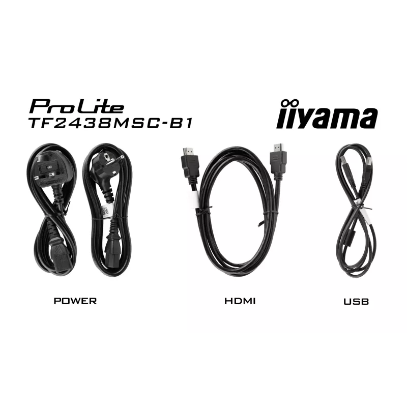 iiyama TF2438MSC-B1 počítačový monitor 60,5 cm (23,8 inch) 1920 x 1080 pixelov Full HD LED dotyková obrazovka čierna