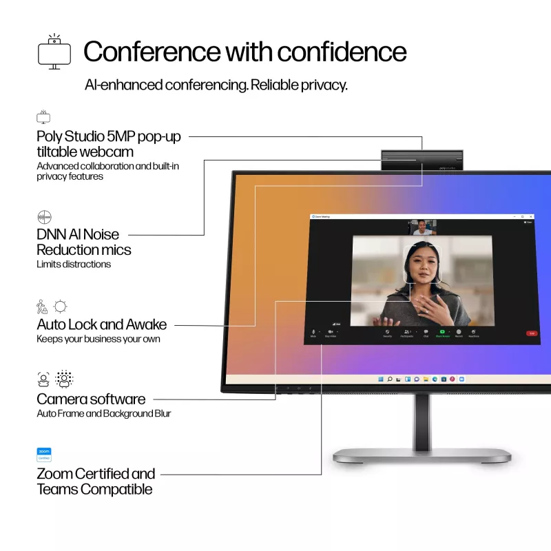 HP Series 5 Pro 23,8 inch FHD USB-C konferenčný monitor - 524pm