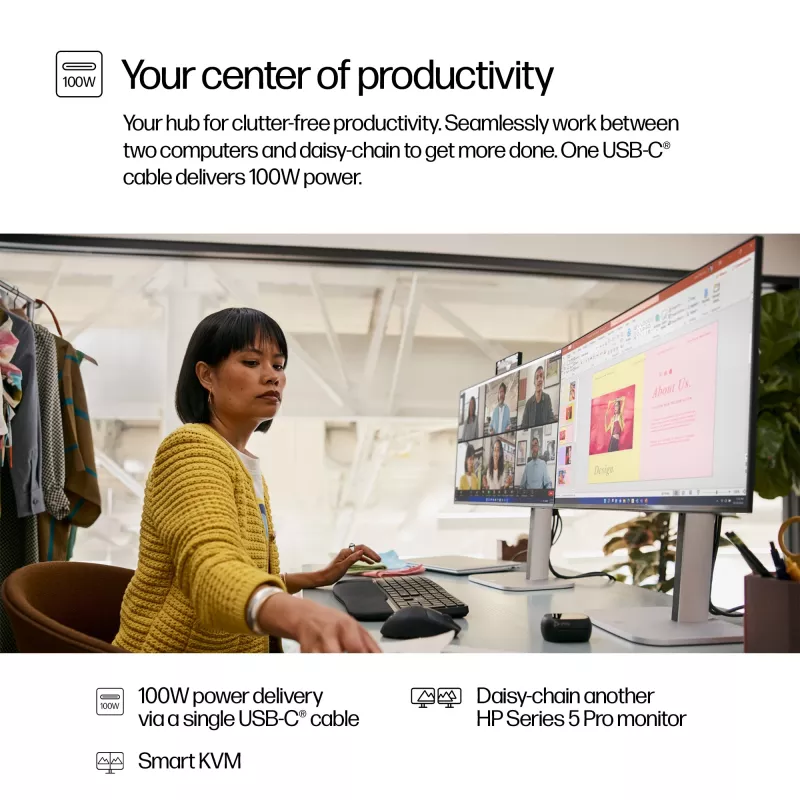 HP Series 5 Pro 23,8 inch FHD USB-C konferenčný monitor - 524pm