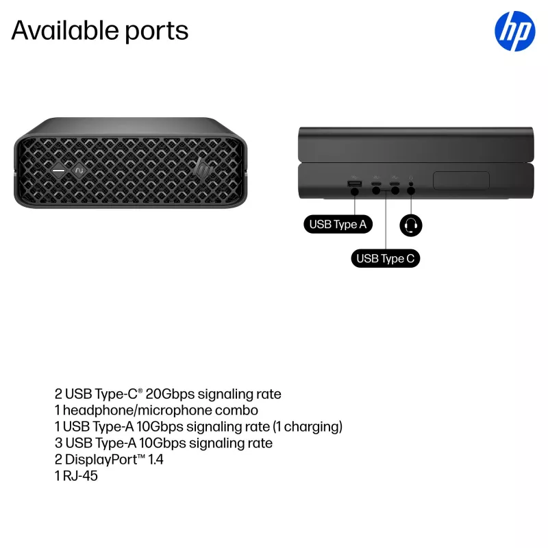 HP Z2 G1i Intel Core Ultra 7 265 32 GB DDR5-SDRAM NVIDIA RTX A400 Windows 11 Pro Mini PC Workstation AI Workstation, AI PC