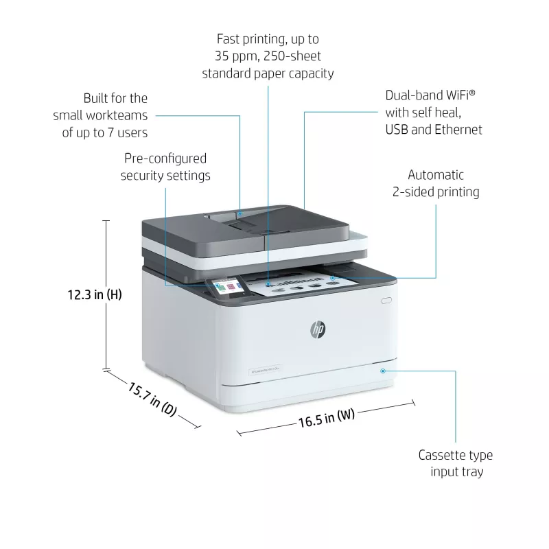 Tlačiareň HP LaserJet Pro 3002dn laserová sivá biela