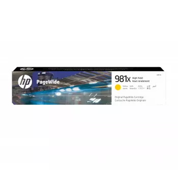 HP 981X s vysokou výťažnosťou žltá originálna PageWide kazeta, žltá, 1 kus, 10000 strán