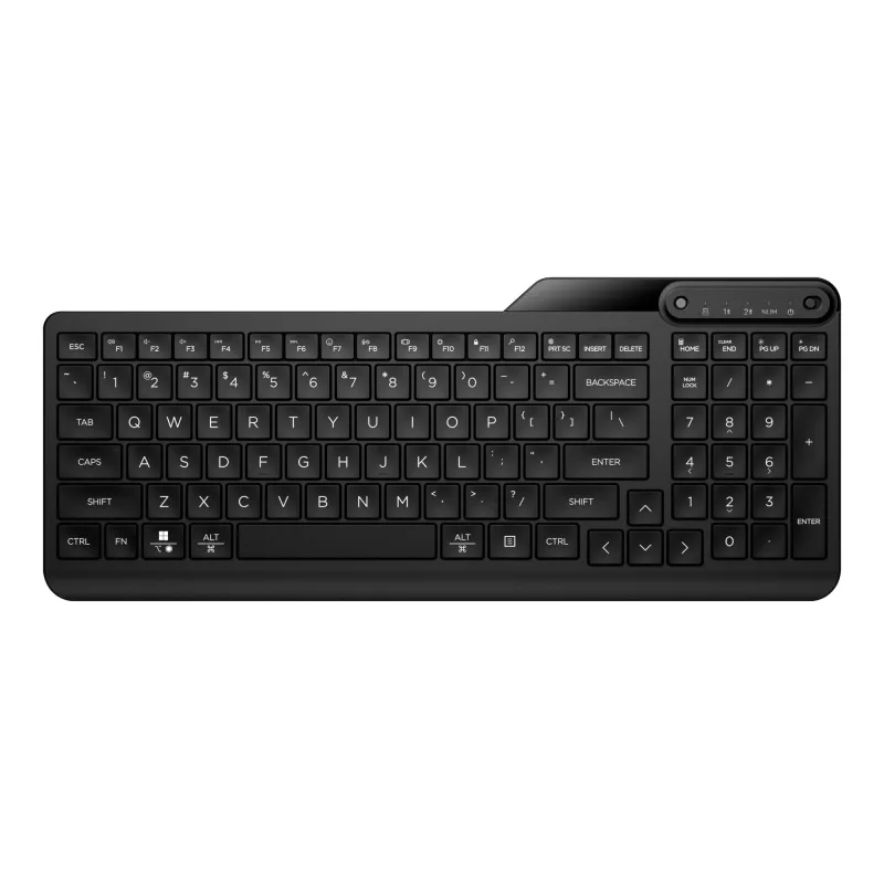 HP 475 dvojmódová bezdrôtová klávesnica, plná veľkosť (100%), bezdrôtová, RF Wireless + Bluetooth, membránová, čierna