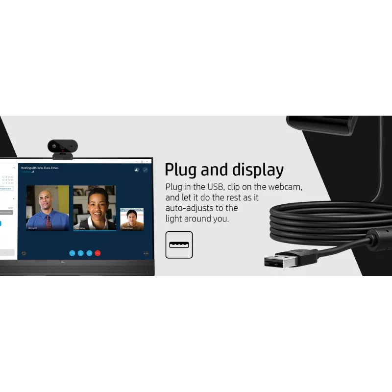 HP 325 FHD webkamera, business, Windows 10, Windows 11, MacOS, 72 mm, 53,6 mm, 53,2 mm