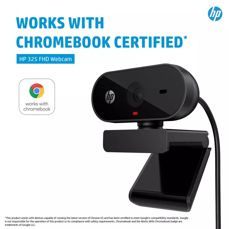 HP 325 FHD webkamera, business, Windows 10, Windows 11, MacOS, 72 mm, 53,6 mm, 53,2 mm