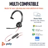 HP Poly Blackwire 3315 monaurálny Microsoft Teams Certified USB-C headset +3,5 mm jack +USB-C/A adaptér
