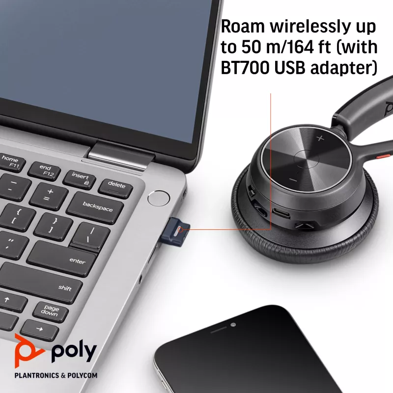HP Poly Voyager 4310 USB-C headset + BT700 dongle + nabíjacia stanica