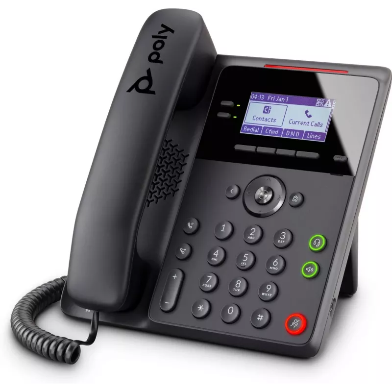 IP telefón POLY Edge B10 čierny, káblový slúchadlo, 2 linky, LCD displej