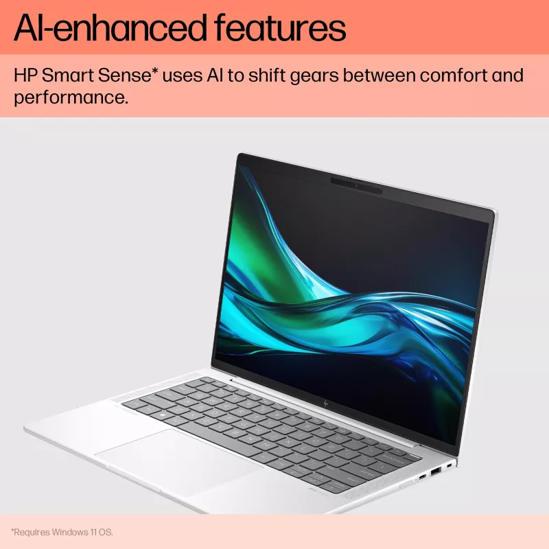 HP EliteBook 1040 G11 Intel Core Ultra 7 155H notebook 35,6 cm (14 inch) 2,8K 32 GB LPDDR5x-SDRAM 1 TB SSD Wi-Fi 7 (802.11be) Windows 11 Pro AI PC strieborný
