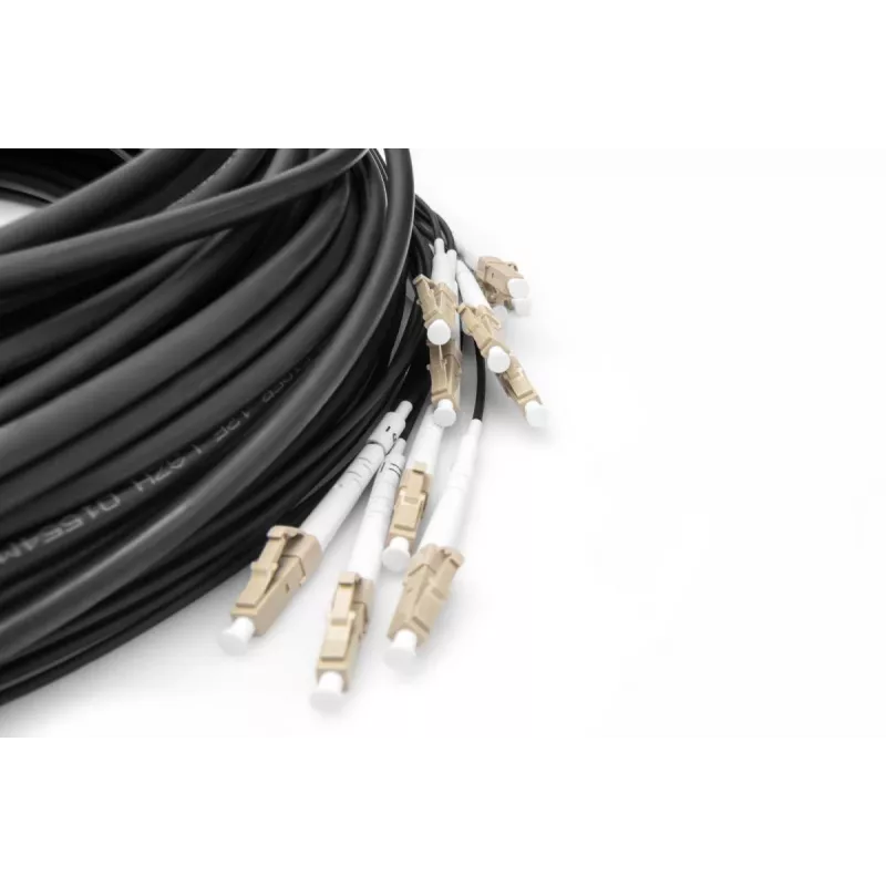 DIGITUS rozbočovací kábel - 12 vlákien OM4 LC/UPC-LC/UPC univerzálna farba čierny 100 m