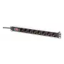 DIGITUS PDU - 1U hliníková racková montáž 7x bezpečnostný + 1x výstup 16A 4000W 250VAC 50/60Hz ochrana proti preťaženiu