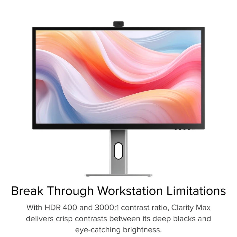 ALOGIC stolný monitor - Clarity Pro - 27 inch - 3840x2160 (4K UHD) s 65W PD a webkamerou