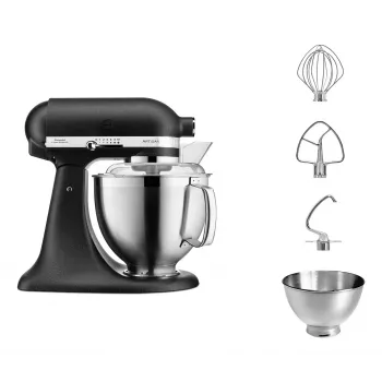 Kuchynský robot KITCHENAID ARTISAN 5KSM185PS — 4,8 L nerezová misa, 300 W, 10 rýchlostí, čierny