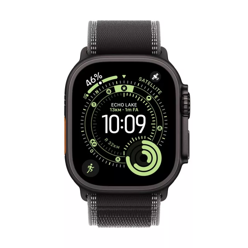 APPLE Watch Ultra 3 (2025) LTE 49mm titánové puzdro s Trail Loop M/L - čierna/tmavosivá