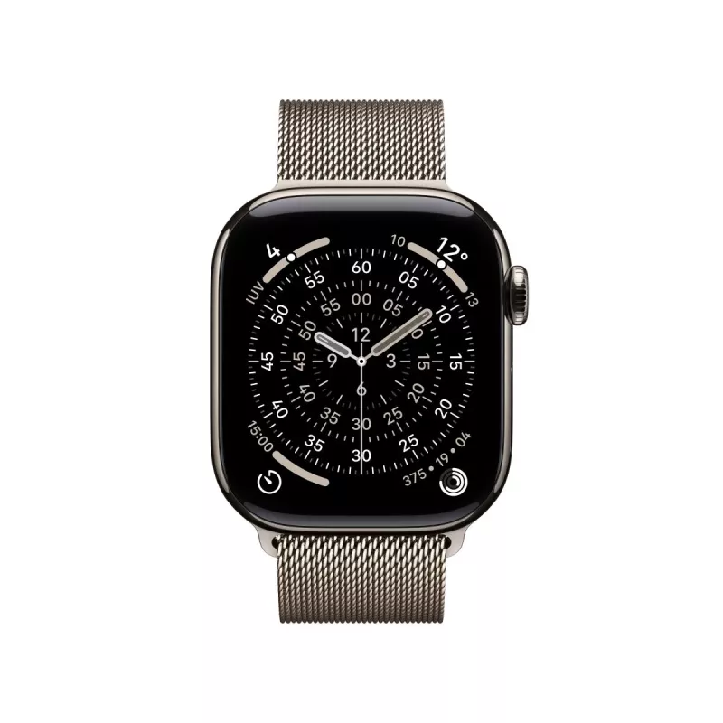 APPLE Watch Series 11 GPS + Cellular 42 mm prírodné titánové puzdro s prírodným Milanese Loop