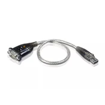 ATEN prevodník USB na sériový port, nerezová oceľ, priehľadná, čierna, 0,35 m, USB Type-A, DB-9, konektor samec, konektor samec
