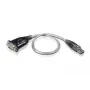 ATEN prevodník USB na sériový port, nerezová oceľ, priehľadná, čierna, 0,35 m, USB Type-A, DB-9, konektor samec, konektor samec