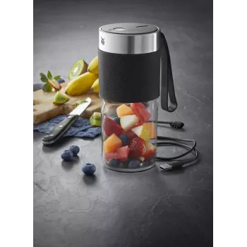 WMF KITCHENminis 0416700011 0,3 L stolový mixér 50 W čierny, nerezová oceľ, priehľadný