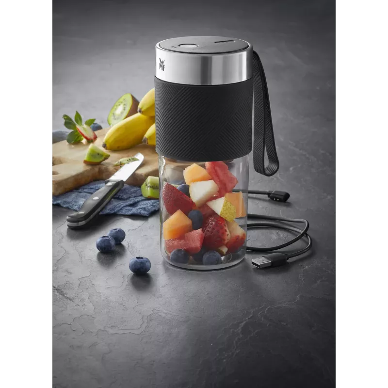 WMF KITCHENminis 0416700011 0,3 L stolový mixér 50 W čierny, nerezová oceľ, priehľadný