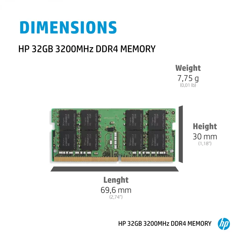 HP DDR4 – modul – 32 GB – SO DIMM 260-PIN – 3200 MHz / PC4-25600
