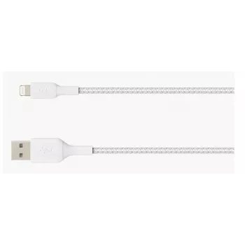 BELKIN Lightning>USB-A kábel opletený 0,15 m biela