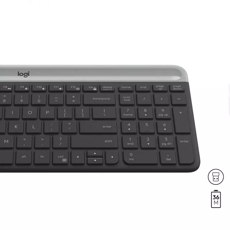 Logitech MK470 bezdrôtová klávesnica+myš, grafitová, myš v balení, QWERTY US, USB