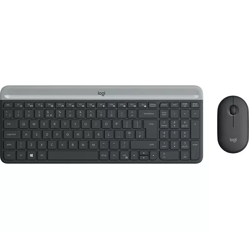 Logitech MK470 bezdrôtová klávesnica+myš, grafitová, myš v balení, QWERTY US, USB