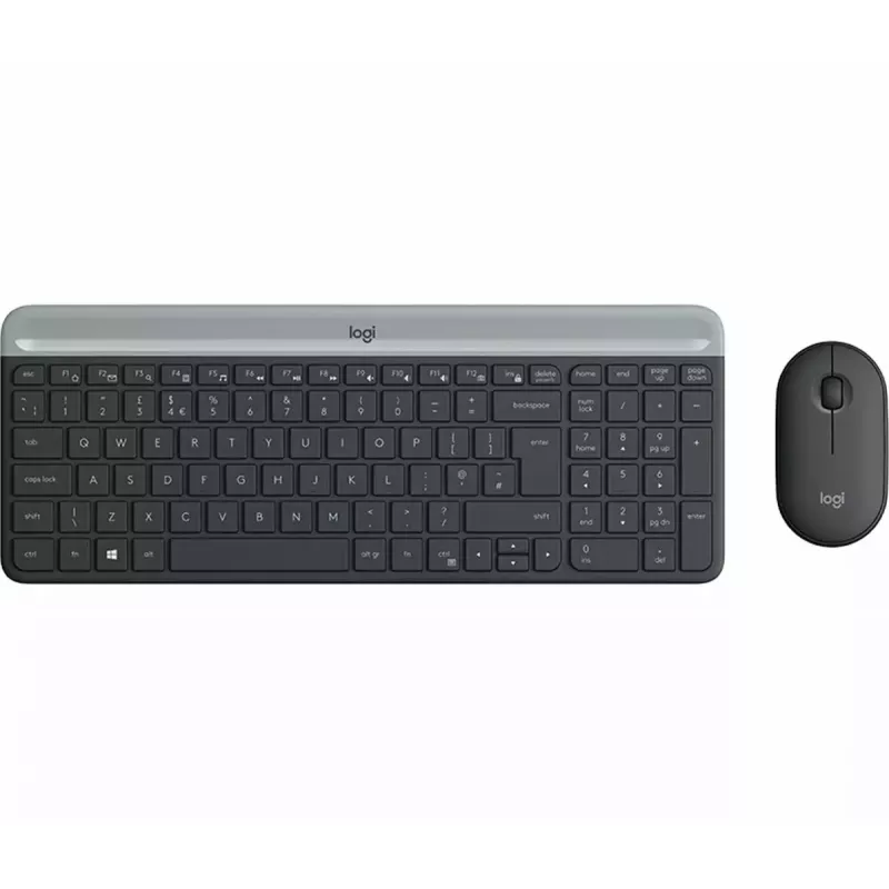 Logitech MK470 bezdrôtová klávesnica+myš, grafitová, myš v balení, QWERTY US, USB