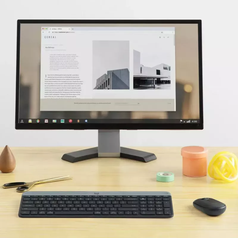 Logitech MK470 bezdrôtová klávesnica+myš, grafitová, myš v balení, QWERTY US, USB