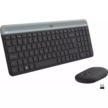 Logitech MK470 bezdrôtová klávesnica+myš, grafitová, myš v balení, QWERTY US, USB