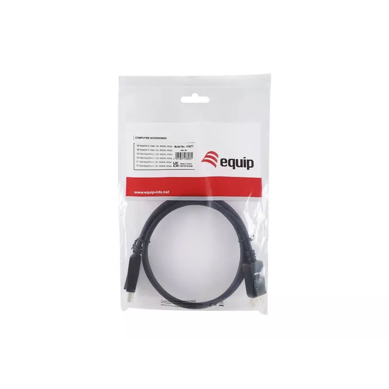Equip 119271 kábel DisplayPort 2.1, samec/samec, 1 m, 16K/60Hz, 40 Gbps, HDCP