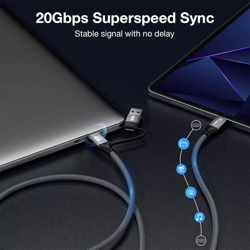 Equip 128431 USB kábel USB 3.2 Gen 2x2 1 m USB A/USB C USB C čierny